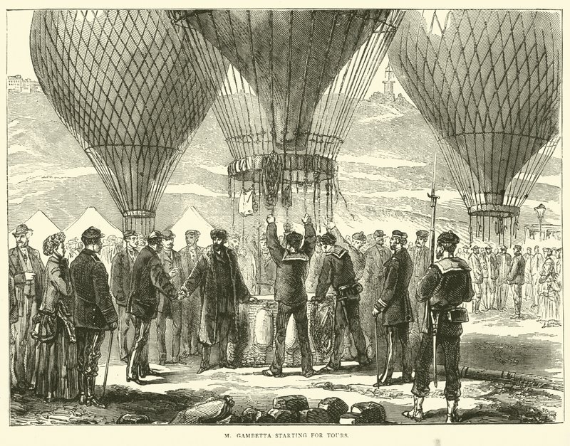 M Gambetta começando para passeios, novembro de 1870 de English School
