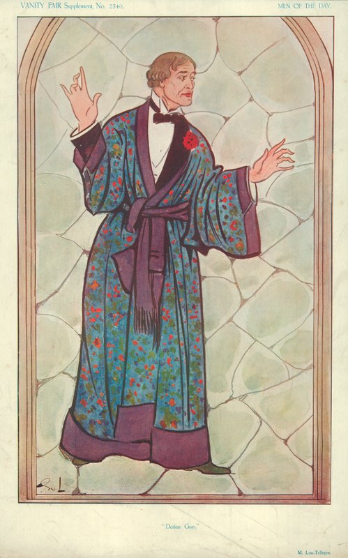 M Lou-Tellegen, Dorian Gray, 10 de setembro de 1913, desenho animado da Vanity Fair de English School