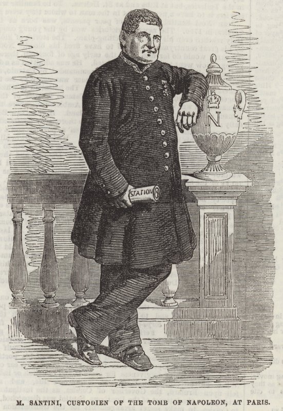 M Santini, Custódia do Túmulo de Napoleão, em Paris (gravura) de English School
