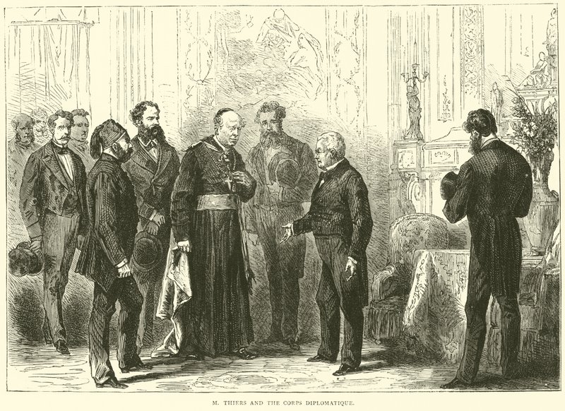 M Thiers e o Corpo Diplomático, março de 1871 de English School