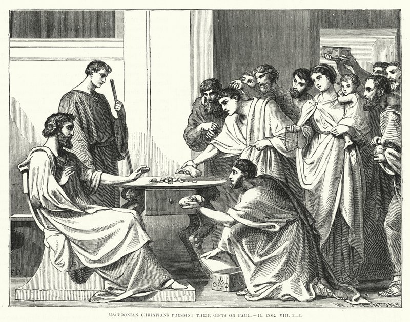 Cristãos macedónios a pressionar os seus Dons sobre Paulo, II Coríntios VIII de English School