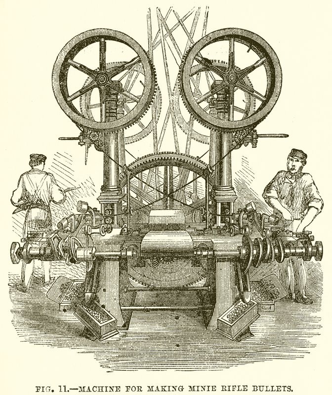 Máquina para fazer balas de fuzil Minie de English School