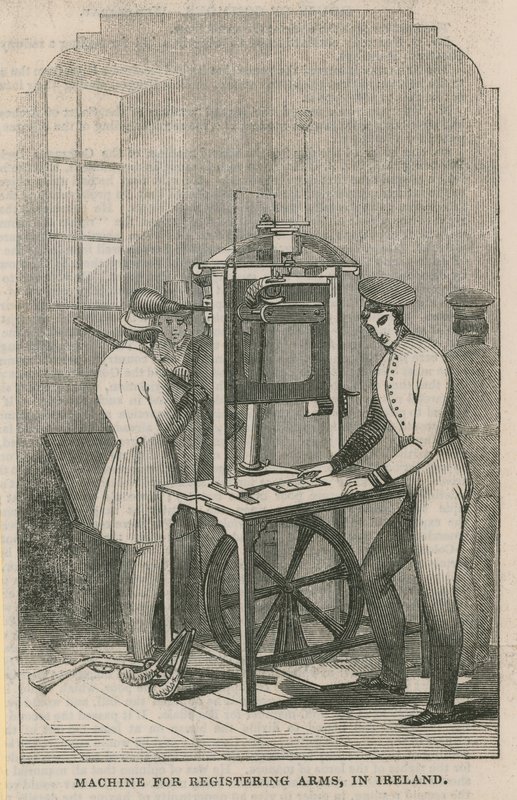 Máquina para registro de armas na Irlanda de English School