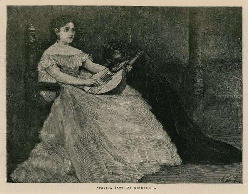 Madame Adelina Patti, cantora de ópera, como Desdemona de English School