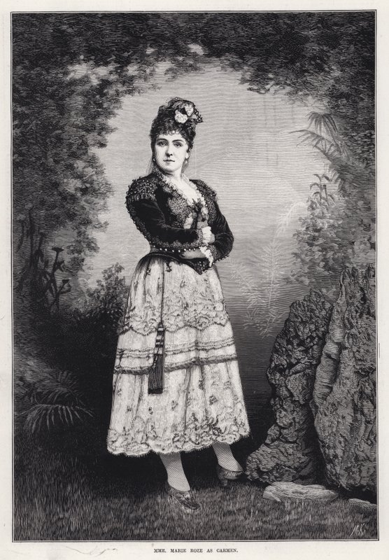 Madame Marie Roze como Carmen (gravura) de English School