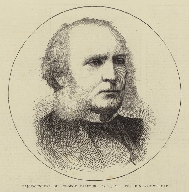 Major-General Sir George Balfour, KCB, deputado pelo Kincardineshire (gravura) de English School