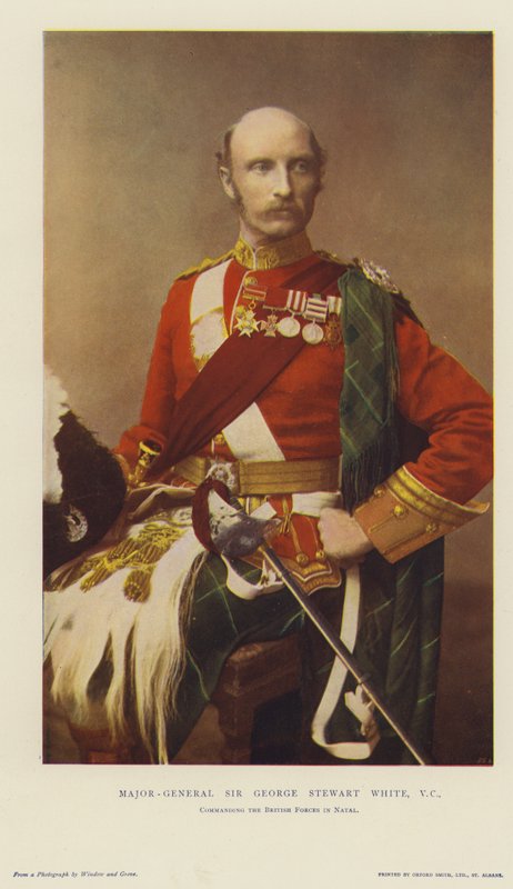 Major-General Sir George Stewart White, VC, comandante das forças britânicas no Natal (cromolitografia) de English School