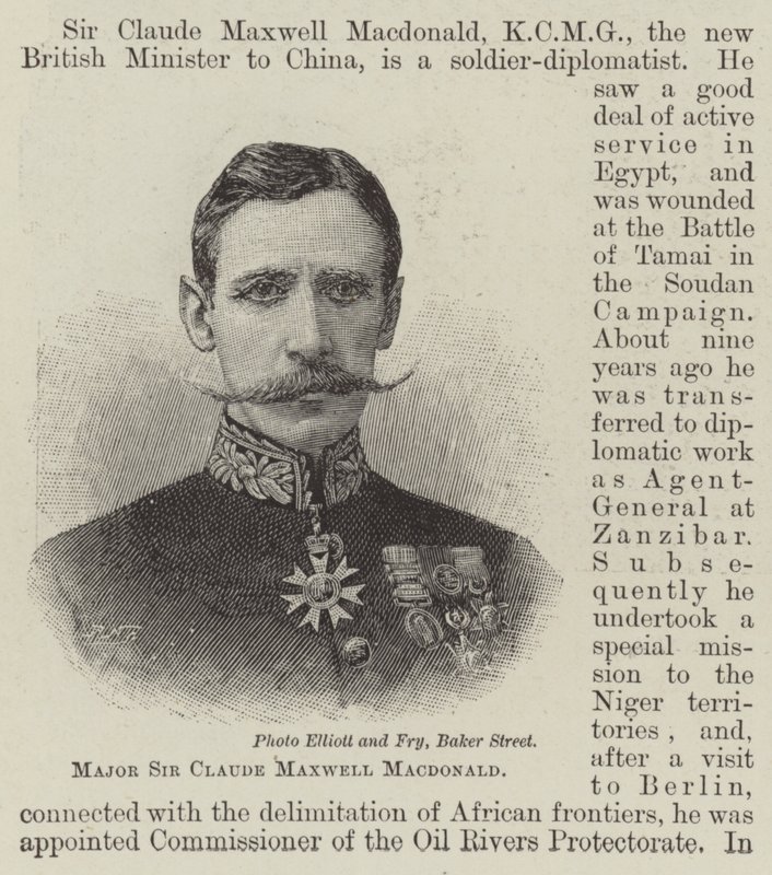 Major Sir Claude Maxwell Macdonald (gravura) de English School