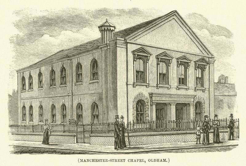 Capela de Manchester-Street, Oldham (gravura) de English School