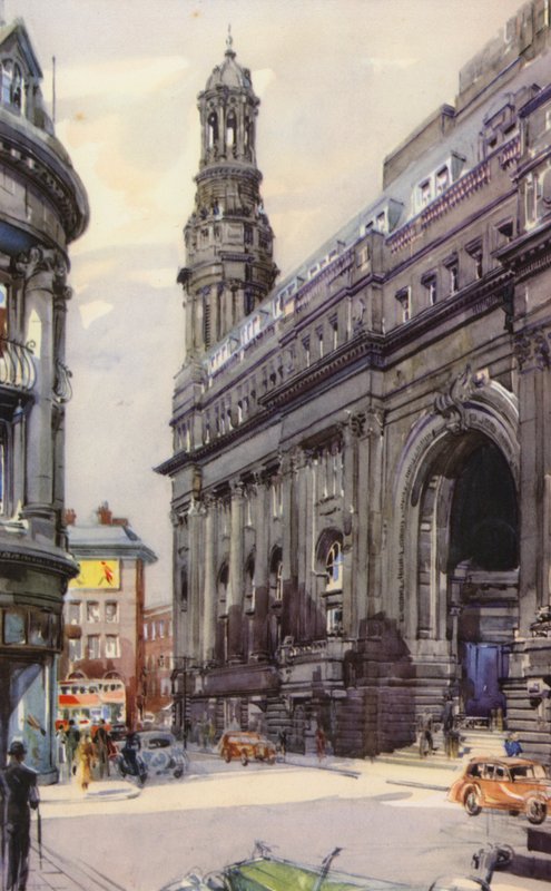 Manchester Royal Exchange (cor litho) de English School