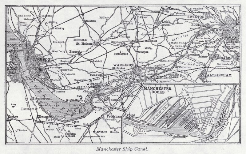 Manchester Ship Canal (litho) de English School