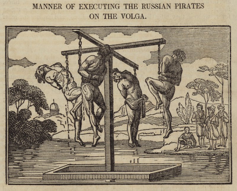 Manner of Executing the Russian Pirates on the Volga (gravura) de English School