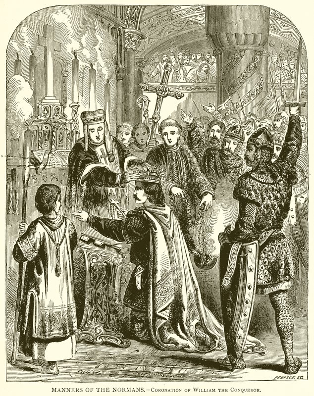 Maneiras dos Normandos. - Coroação de Guilherme, o Conquistador de English School