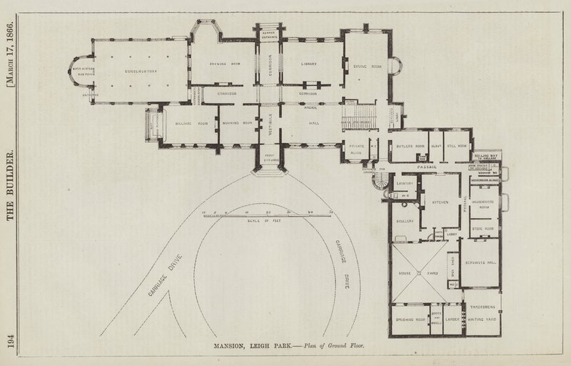 Mansão, Leigh Park, Planta do andar térreo (gravação) de English School