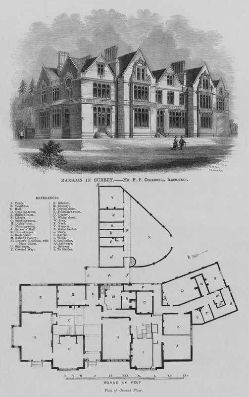 Mansão em Surrey (gravura) de English School