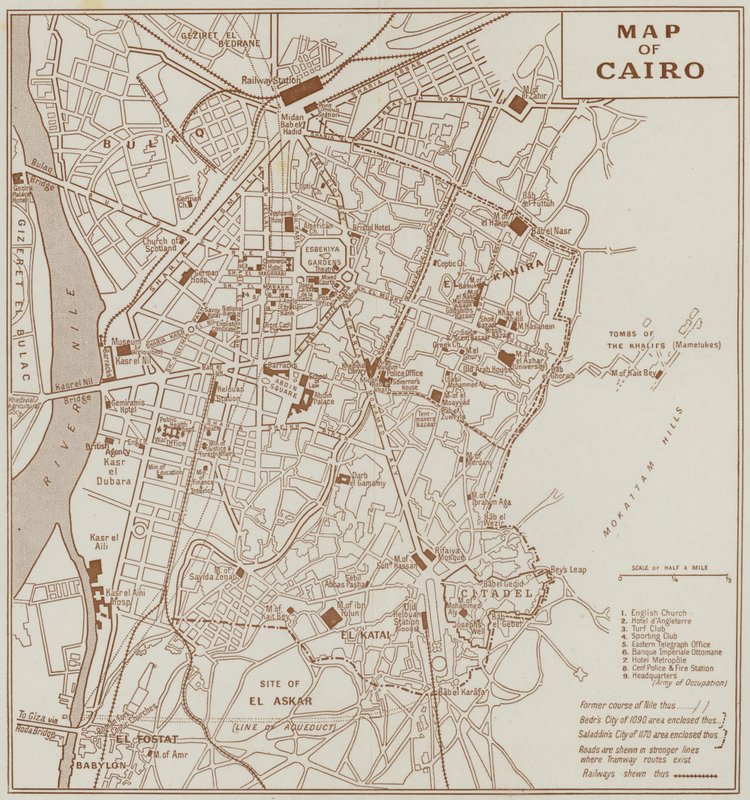 Mapa do Cairo (litografia) de English School
