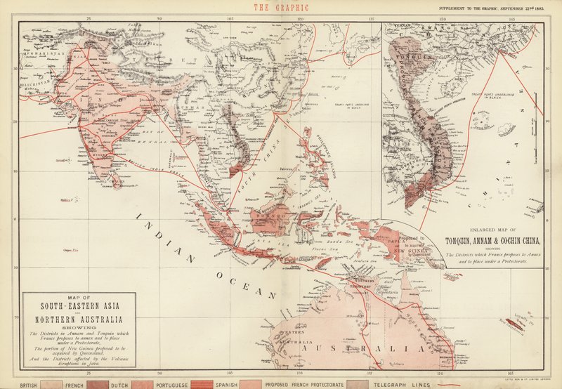 Mapa do sudeste da Ásia e norte da Austrália de English School