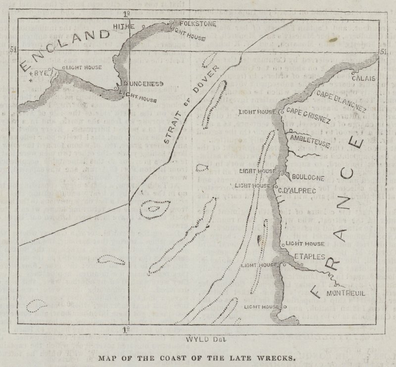 Mapa da Costa dos Naufrágios (gravura) de English School