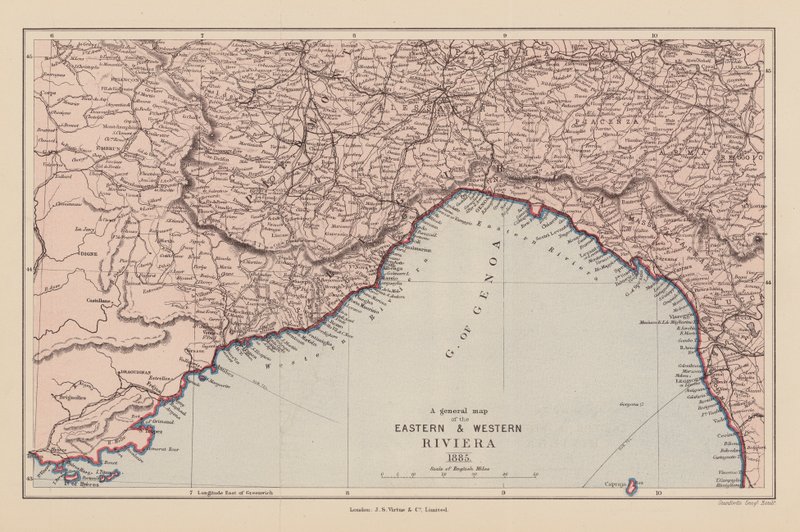 Mapa da Riviera Oriental e Ocidental de English School