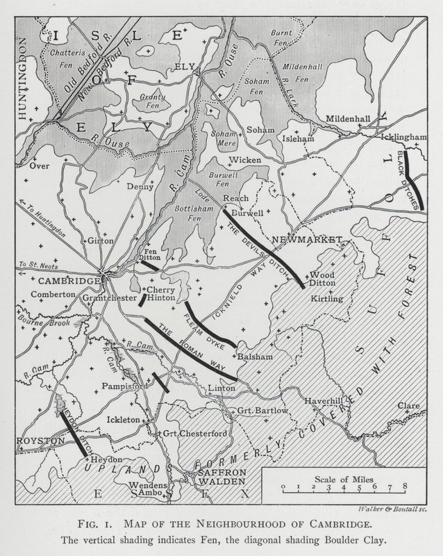 Mapa do Bairro de Cambridge (gravura) de English School