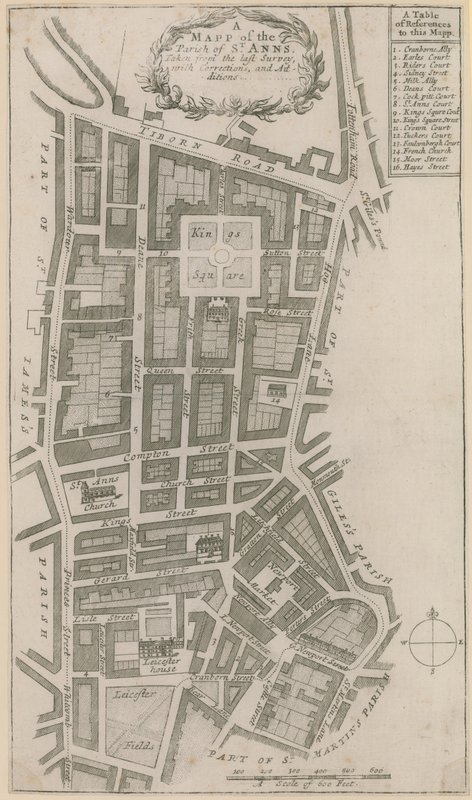 Mapa da freguesia de St Anns de English School