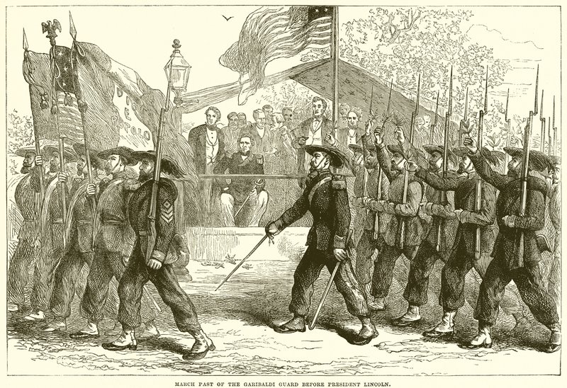 Março passado da Guarda Garibaldi antes do presidente Lincoln de English School
