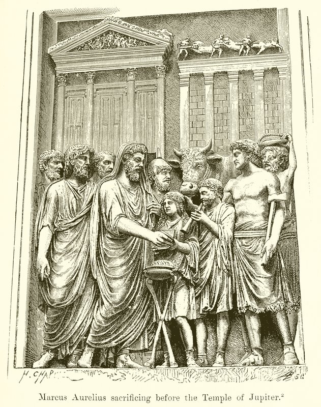 Marco Aurélio Sacrificando-se antes do Templo de Júpiter de English School