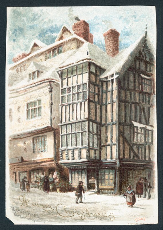 Cabeça de Mardol, Shrewsbury, cartão de Natal de English School