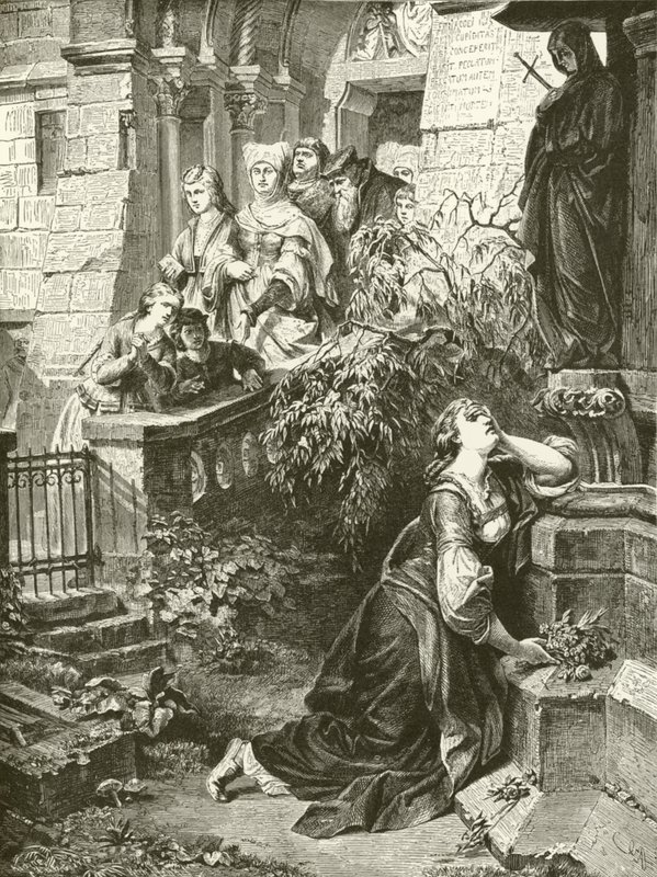 Margaret antes da Mater Dolorosa (gravura) de English School