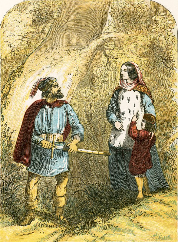 Margarida de Anjou e seu filho encontrando o ladrão na madeira de English School