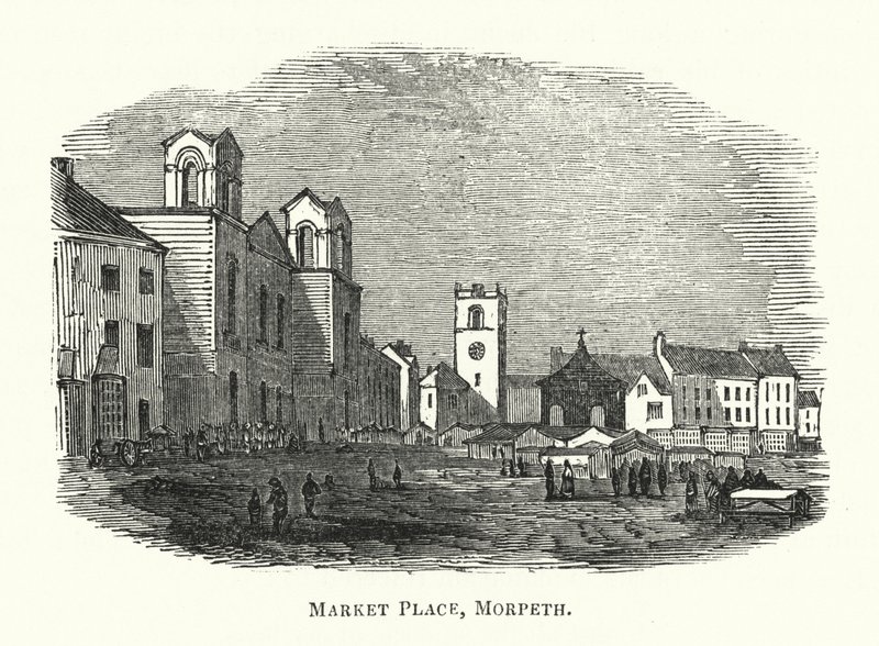 Market Place, Morpeth (gravura) de English School