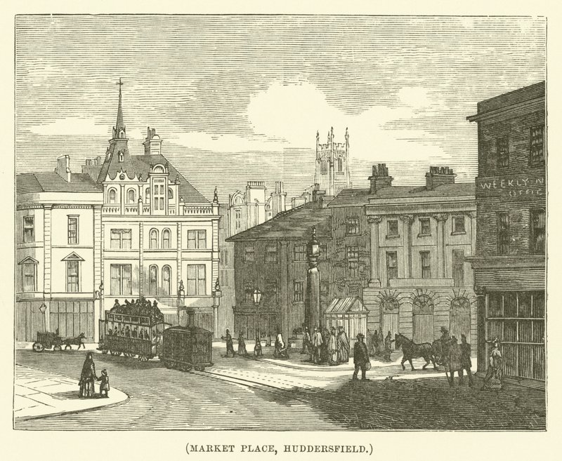 Praça do mercado, Huddersfield (gravura) de English School