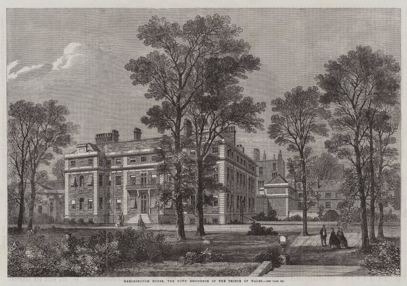 Marlborough House, a residência municipal do Príncipe de Gales (gravura) de English School
