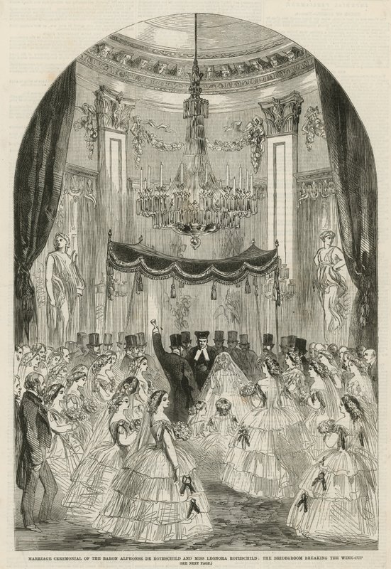 Cerimonial de casamento do Barão Alphonse de Rothschild e Miss Leonora Rothschild de English School