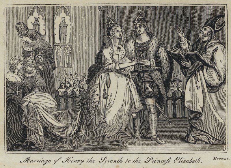 Casamento de Henrique Sétimo com a Princesa Isabel (gravura) de English School