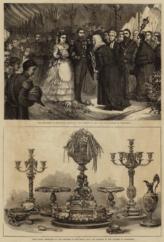 Casamento de Maria Alexandrovna e do Duque de Edimburgo (gravura) de English School