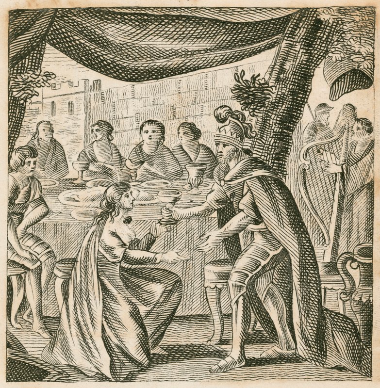 Casamento de Vortigern e Rowena, século V (gravura) de English School