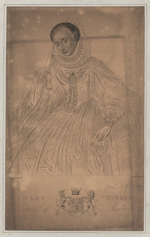 Mary Herbert, Condessa de Pembroke (gravura) de English School