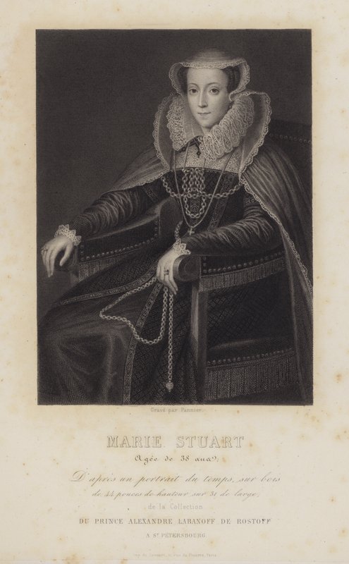 Mary Stuart, Rainha dos Escoceses, 38 anos (gravura) de English School