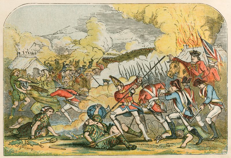 Massacre dos Highlanders pelo duque de Cumberland de English School