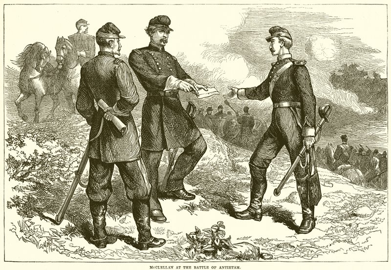 McClellan na Batalha de Antietam de English School