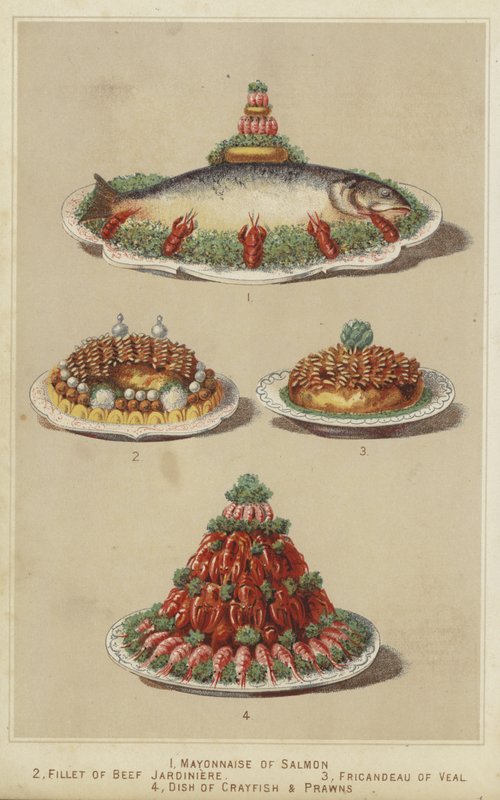 Pratos de carne e marisco de English School