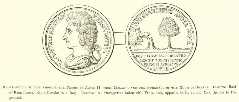 Medalha atingida para comemorar o vôo de James II de English School