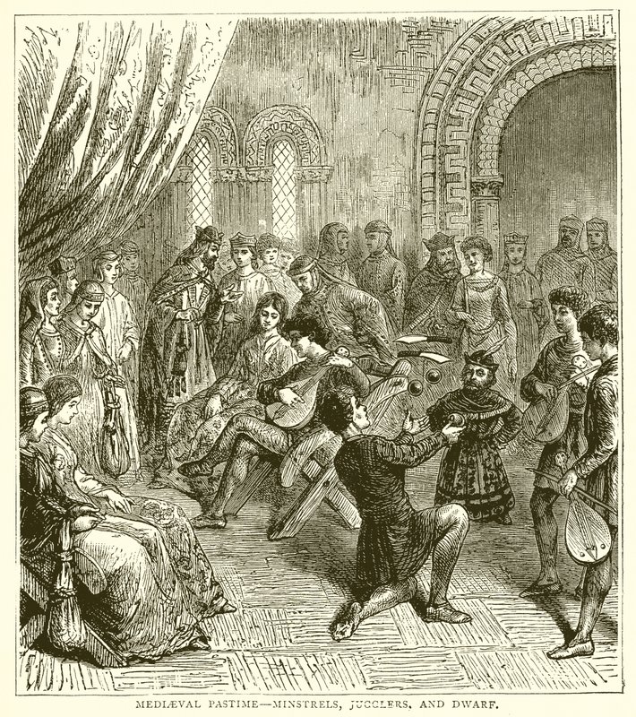 Passatempo Medieval - Minstrels, Jugglers e Dwarf de English School