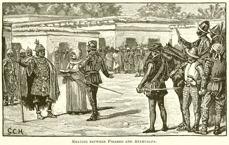 Encontro entre Pizarro e Atahualpa de English School