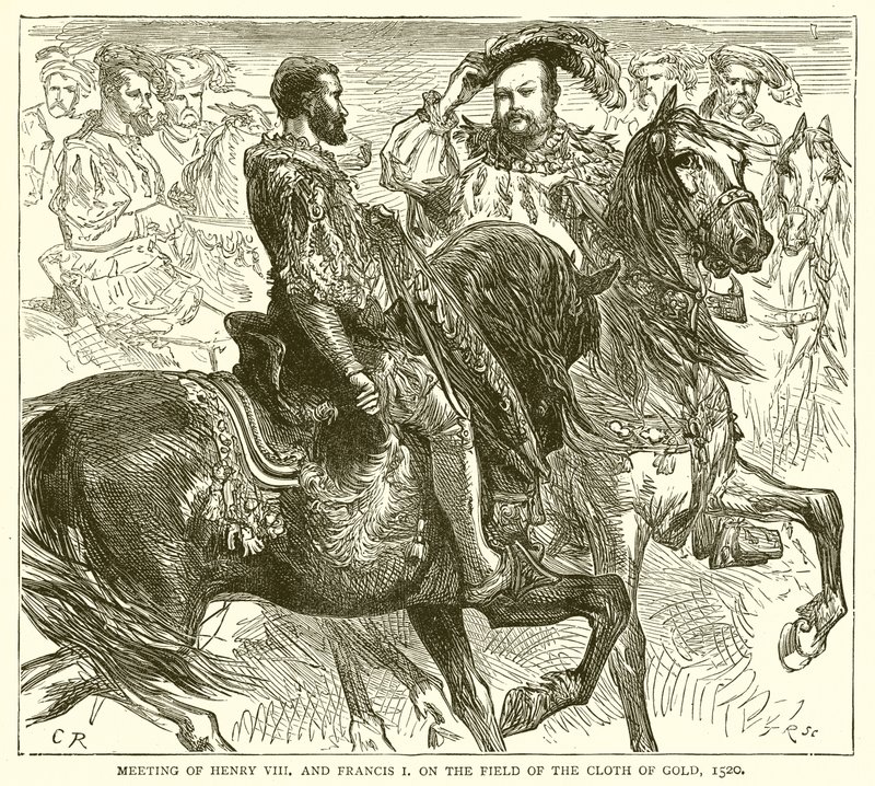 Encontro de Henrique VIII e Francisco I no Campo do Pano de Ouro, 1520 de English School