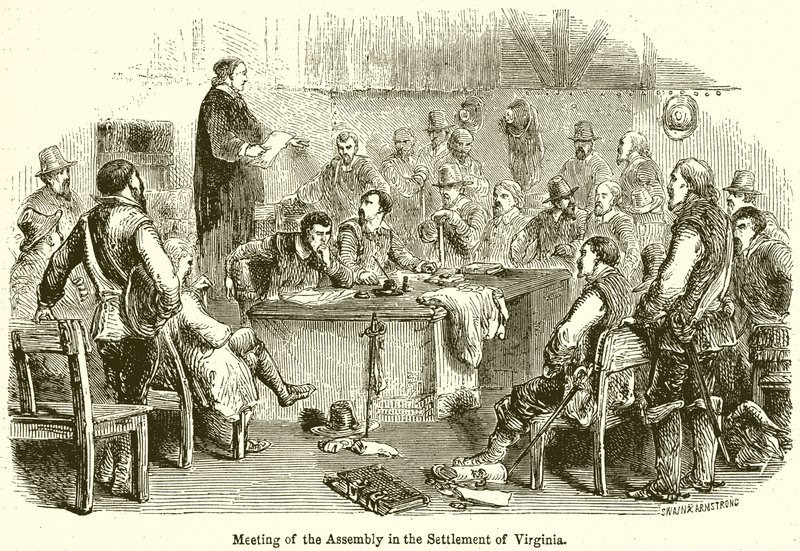 Reunião da Assembléia no assentamento da Virgínia de English School