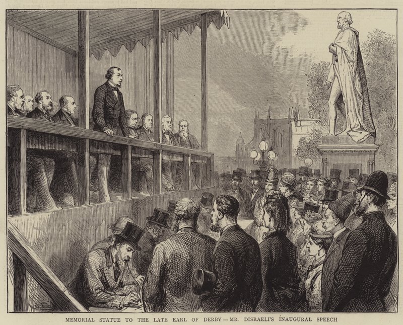 Estátua Memorial ao Conde de Derby, Discurso Inaugural do Sr. Disraeli (gravação) de English School
