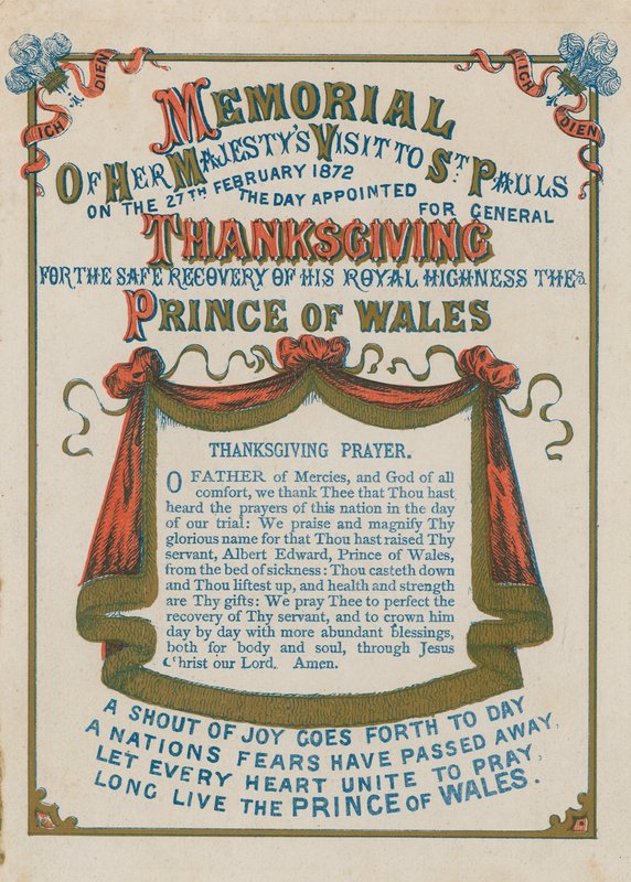 Memorial de Sua Majestade visita a St Pauls Cathedral, Londres, 27 de fevereiro de 1872 de English School