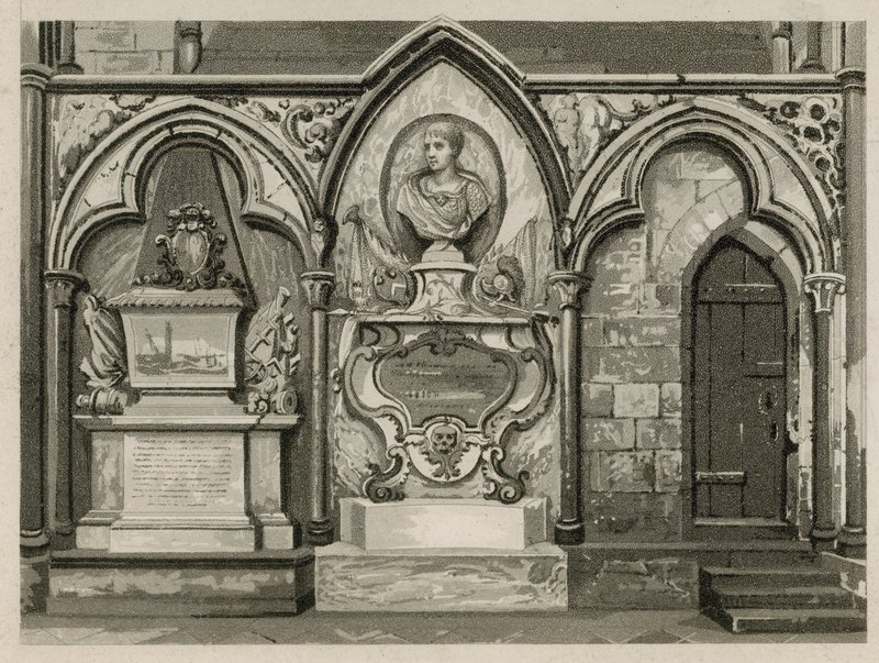 Memoriais e estátuas na Abadia de Westminster, Londres de English School